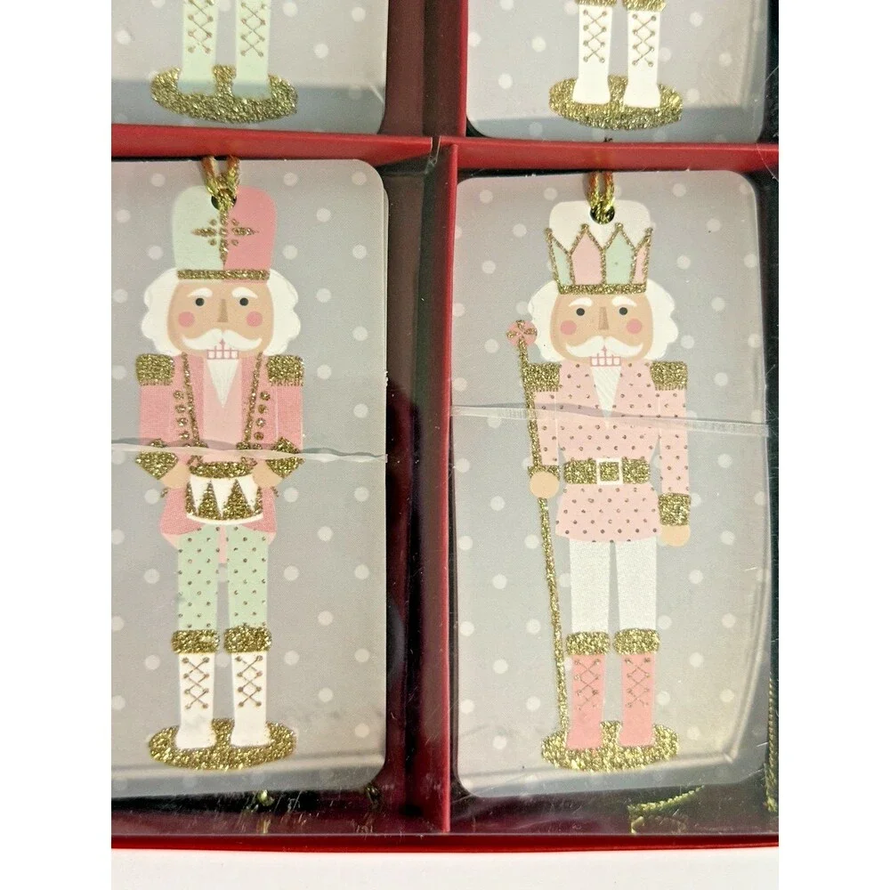 Lady Jayne Nutcracker Christmas Gift Tags 4 Designs 16 Count Pink Green 2x4